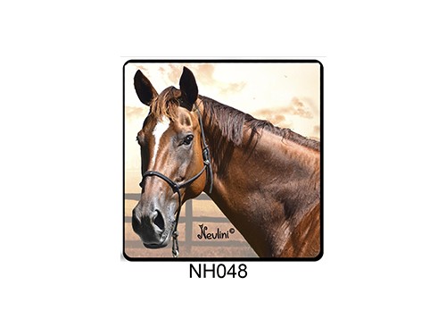 (NH048) Hűtőmágnes 7,5 cm x 7,5 cm - Barna ló - Lovas ajándékok
